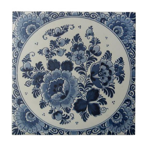 Azulejo Tamaños azules y blancos de Delft del diseño de 