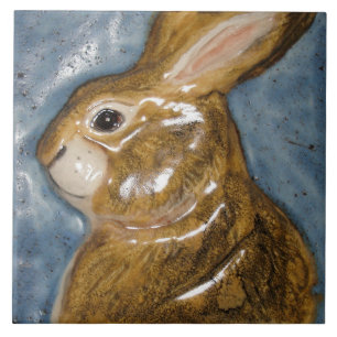 Azulejo Tan Blue Rabbit Animal Nature Esculpida Decoració