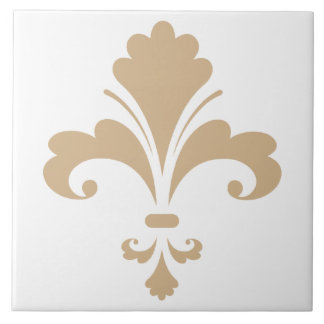Azulejo Tan Brown Fleur de lis