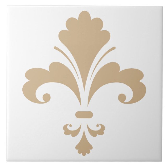 Azulejo Tan Brown Fleur de lis (Frente)