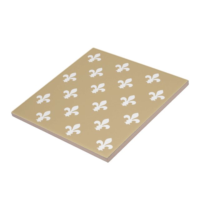 Azulejo Tan Neutral Fleur de Lys (Lado)