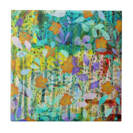 Azulejo Tangerina silvestre - Arte floral inspirado en la 