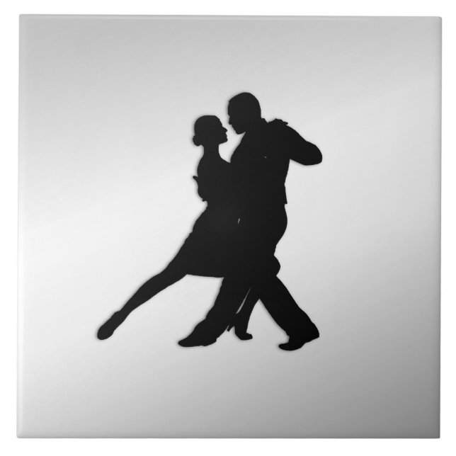 Azulejo Tango Dancers Silhouette 2 Silver (Frente)