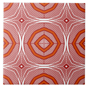 Azulejo Tapa de cerámica de patrón geométrico de color roj