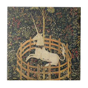 Azulejo Tapices unicornios Captividad Tapiz Medieval