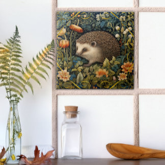 Azulejo Tapiz Cute Hedgehog Estilo William Morris
