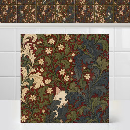 Azulejo Tapiz de gato blanco Acanthus Jasmine de William M