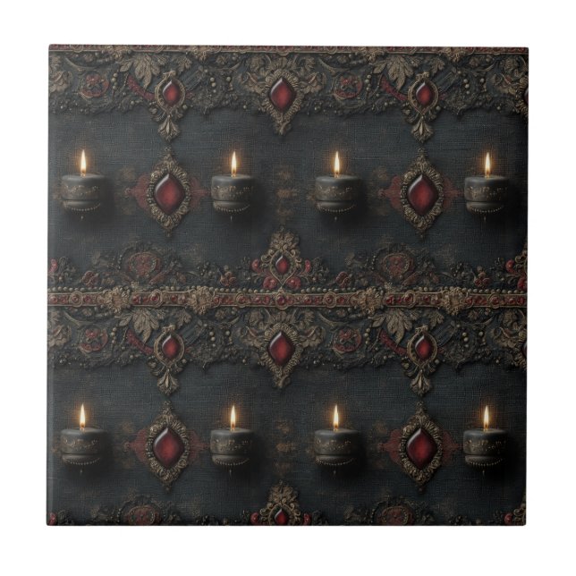Azulejo Tapiz de vela de rubí gótico (Frente)