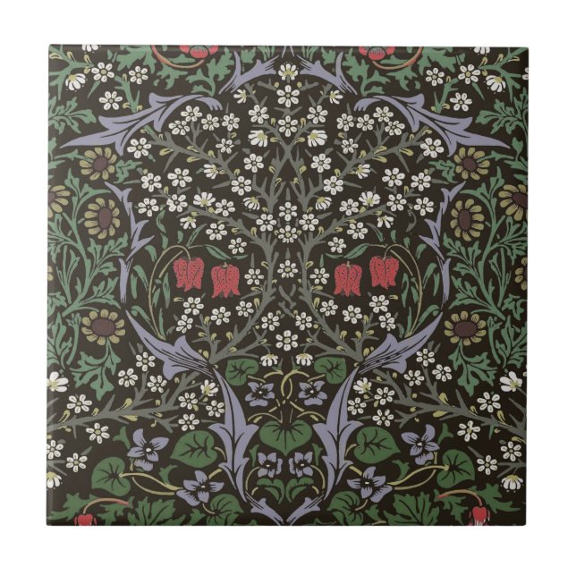 Azulejo Tapiz floral de William Morris Blackthorn (Frente)