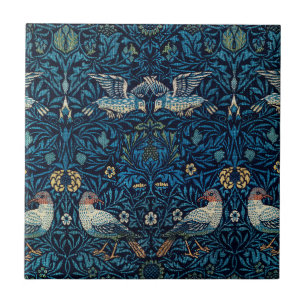 Azulejo Tapiz Floral de William Morris Blue Birds Clásico