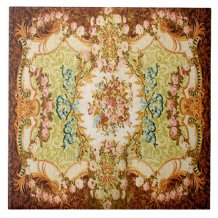 Azulejo Tapiz francés de rosas florales victorianas barroc