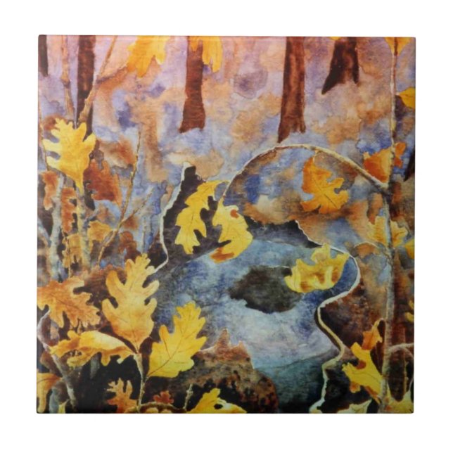 Azulejo Tapón de roble blanco en caída con brotes de espar (Frente)