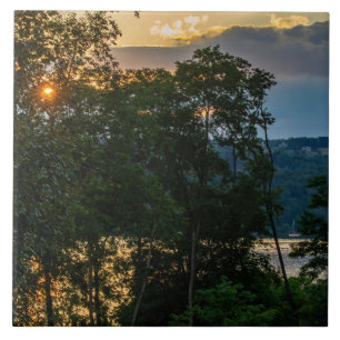 Azulejo Tarde de verano en el río Hudson