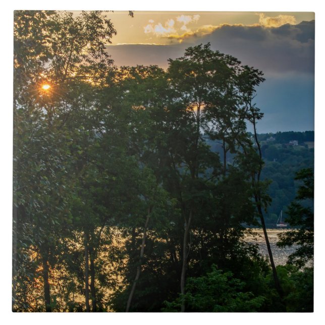 Azulejo Tarde de verano en el río Hudson (Frente)