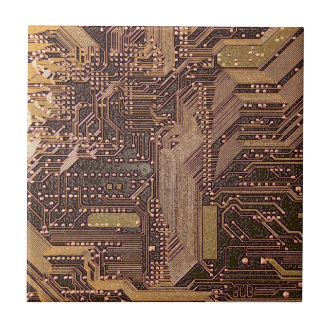 Azulejo Tarjeta de circuito del cibercircuito del oro Elec (Frente)