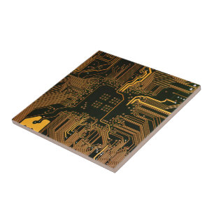 Azulejo Tarjeta de circuito electrónico del Naranja del PC