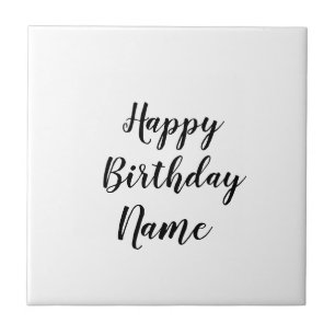 Azulejo tarjeta de feliz cumpleaños minimalista simple agr