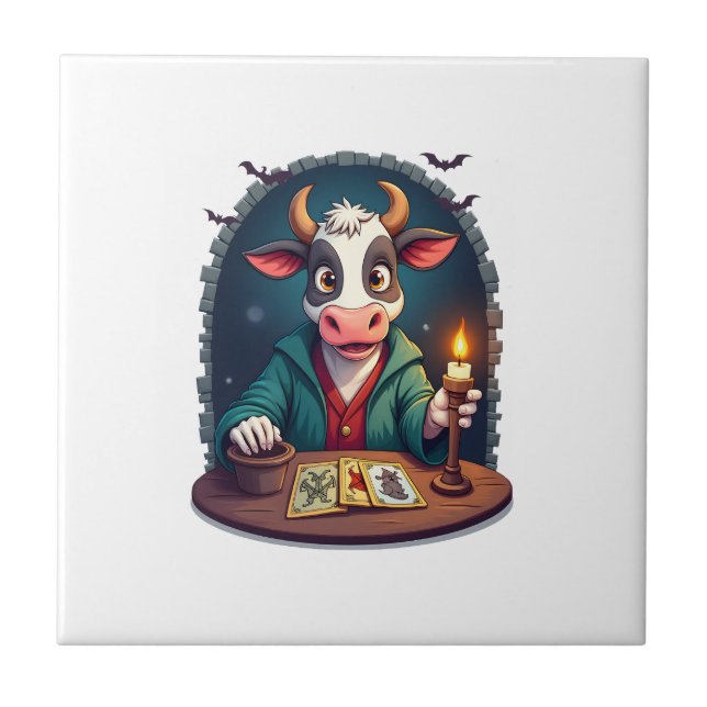 Azulejo Tarot de Vaca del Terror (Frente)
