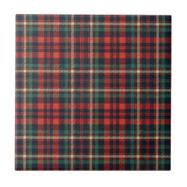 Azulejo Tartan Plaid Escocés Rojo y Verde Tradicional