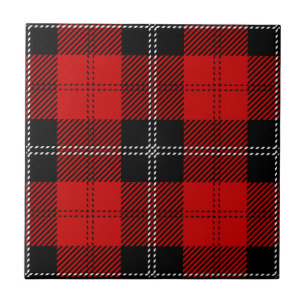 Azulejo Tartan Rojo y Negro Escocés