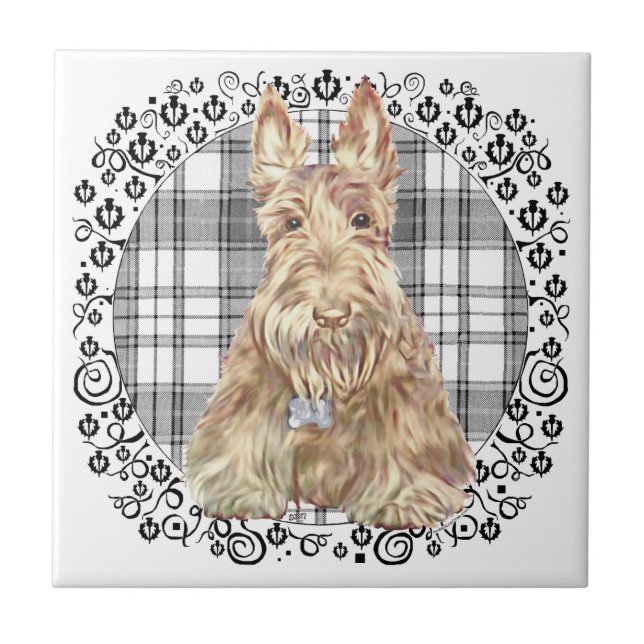 Azulejo Tartan Scottie Black & White (Frente)
