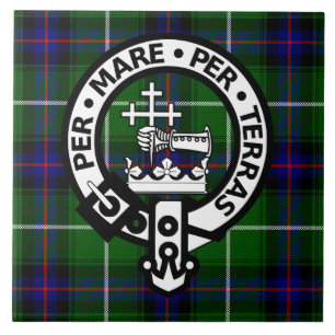Azulejo Tartan y emblema del Clan Donald escocés