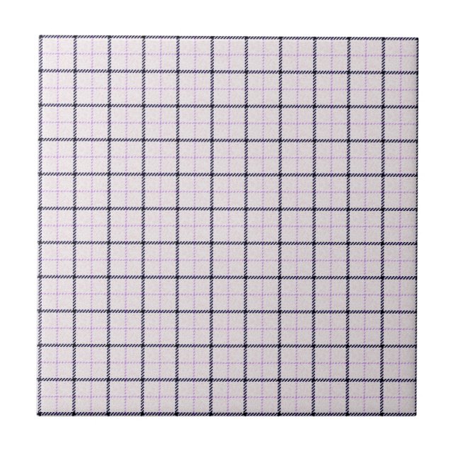 Azulejo Tattersall Tartán Plaid Pattern Violeta Azul (Frente)