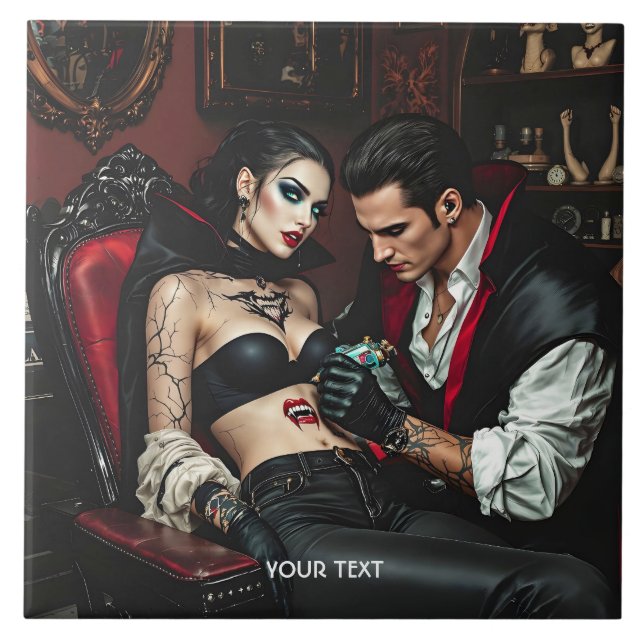 Azulejo Tatuaje de hombre Chica lindo (Frente)