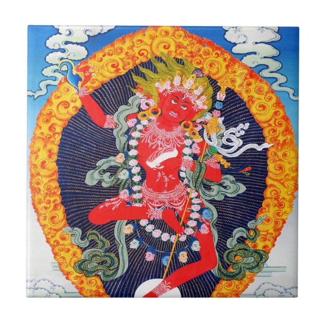 Azulejo Tatuaje oriental tibetano thangka de Guay Vajravar (Frente)