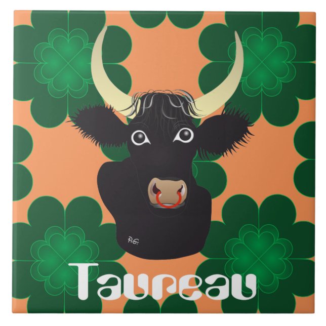 Azulejo Taureau 21 avril 20 Carreaux Mai au (Frente)