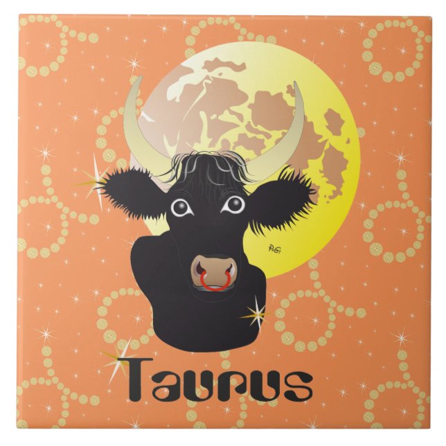 Azulejo Taurus el abril 21 to May 20 Tile (Frente)