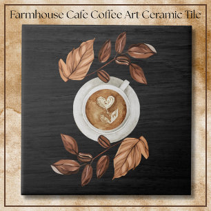 Azulejo Taza de café de granja elegante Arte Café