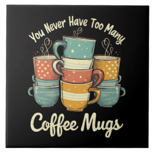 Azulejo Taza de café retro apilada diseño vintage