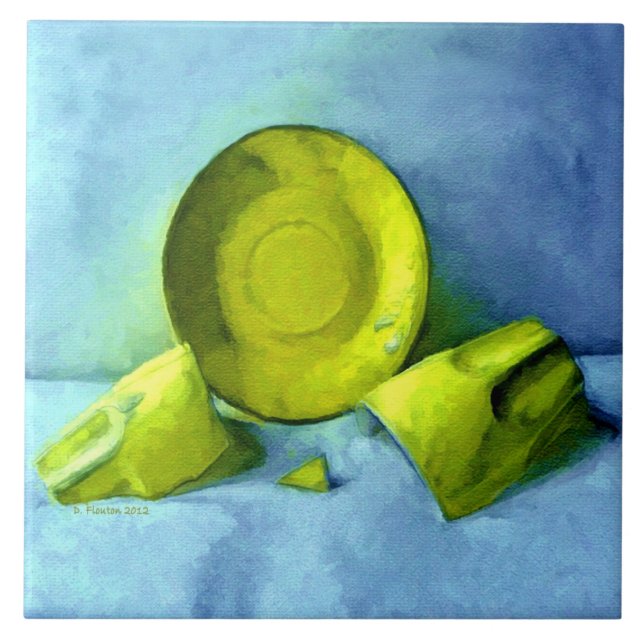 Azulejo Taza rota y Saucer (Frente)