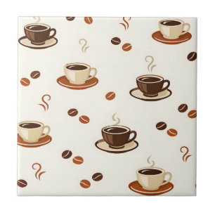Azulejo Tazas de café acogedoras patrón sin fisuras