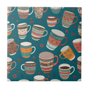 Azulejo Tazas de café coloridas