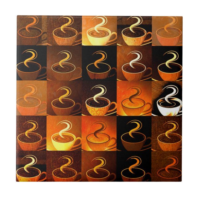 Azulejo tazas de café de otoño (Frente)