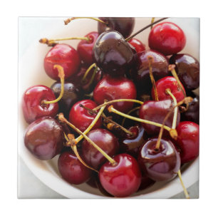 Azulejo tazón de cerezas