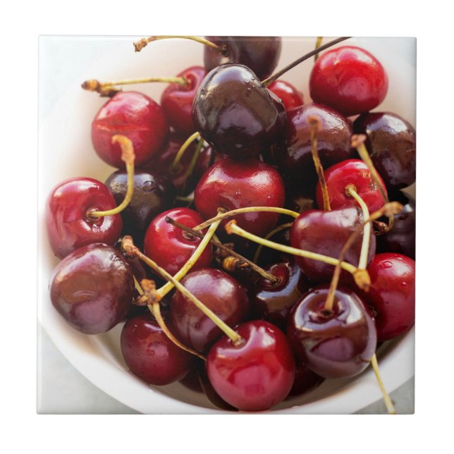 Azulejo tazón de cerezas (Frente)