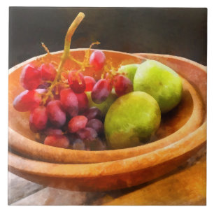 Azulejo Tazón de uvas rojas y miedos