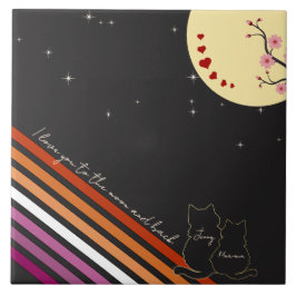Azulejo Te Amo Hasta La Luna Y De Regreso Bandera Lesbiana