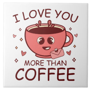 Azulejo Te amo más que el café