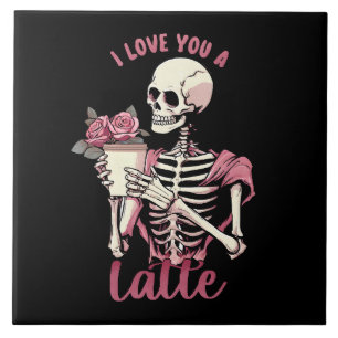 Azulejo Te amo un esqueleto del día de San Valentín