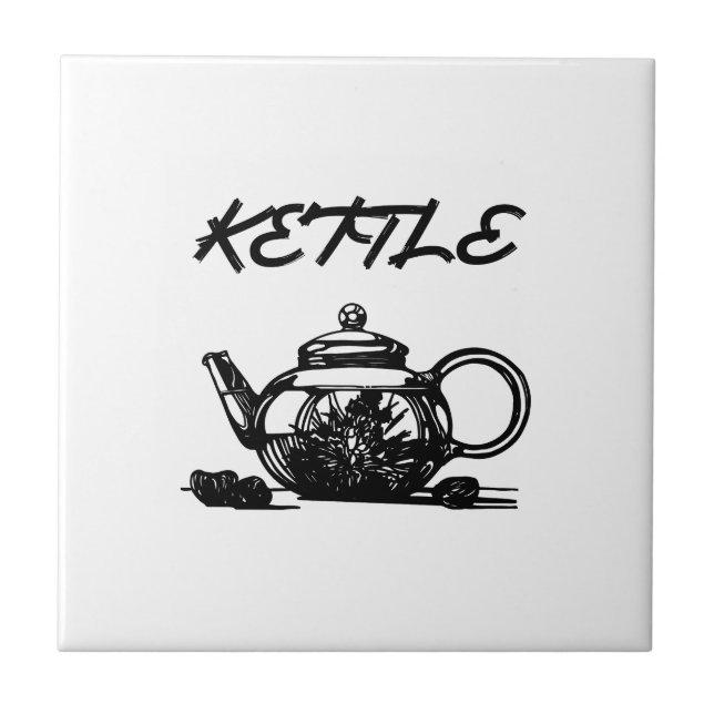 Azulejo Té chino floreciente en una tetera de vidrio. Dr g (Frente)