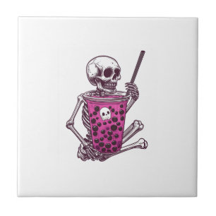 Azulejo Té de burbujas de esqueleto