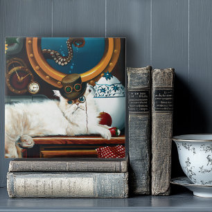 Azulejo Té de gato submarino Steampunk