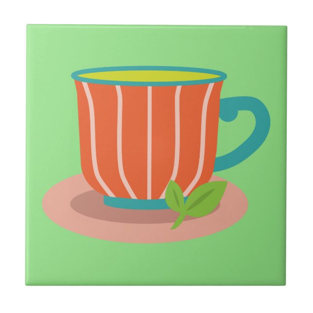 Azulejo Té de menta para los amantes del té (Frente)