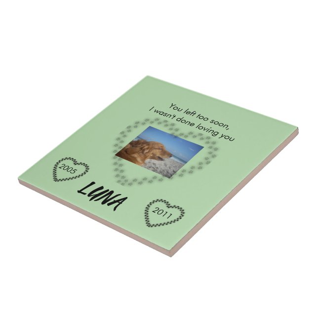 Azulejo Te Fuiste Muy Pronto Tributo De Linfoma (Lado)