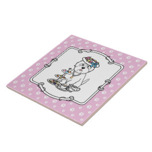 Azulejo Tea Fiesta Westie Dog West Highland White Terrier
