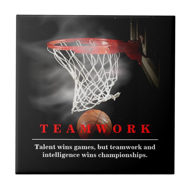 Azulejo Teamwork Basketball Motivational Inspirational (Frente)